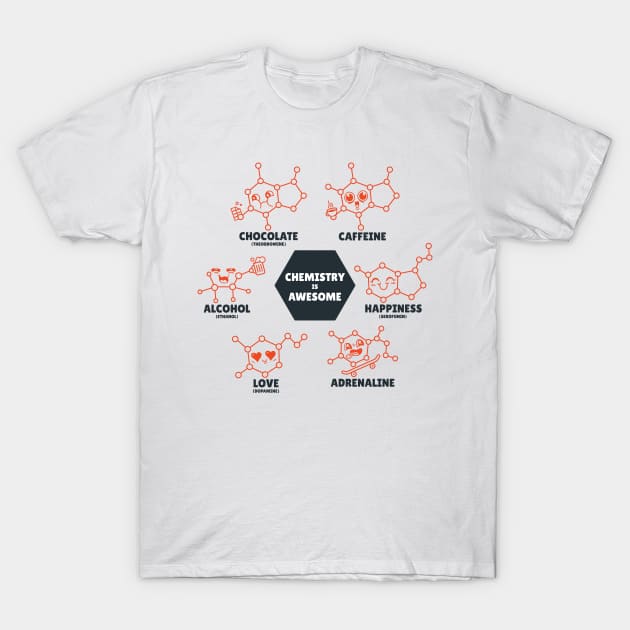 Chemistry Science Love Elements Chemical Bond Structure Nerd Geek T-Shirt by OfCA Design